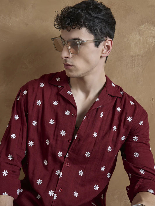 Amalfi Embroidered Everyday Casual Men's Shirt - Multiple Colors Available
