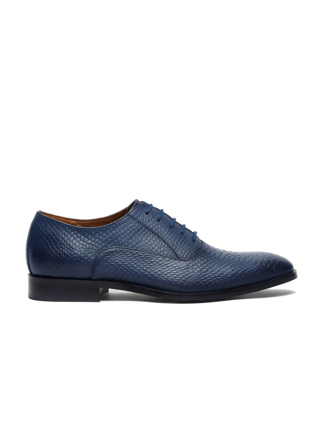 Windsor Premium Leather Patina Derby Formal Shoes - Blue