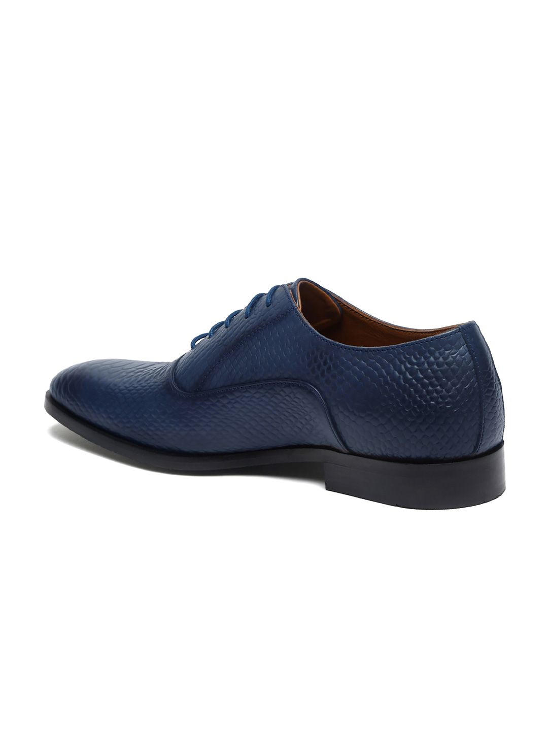 Windsor Premium Leather Patina Derby Formal Shoes - Blue