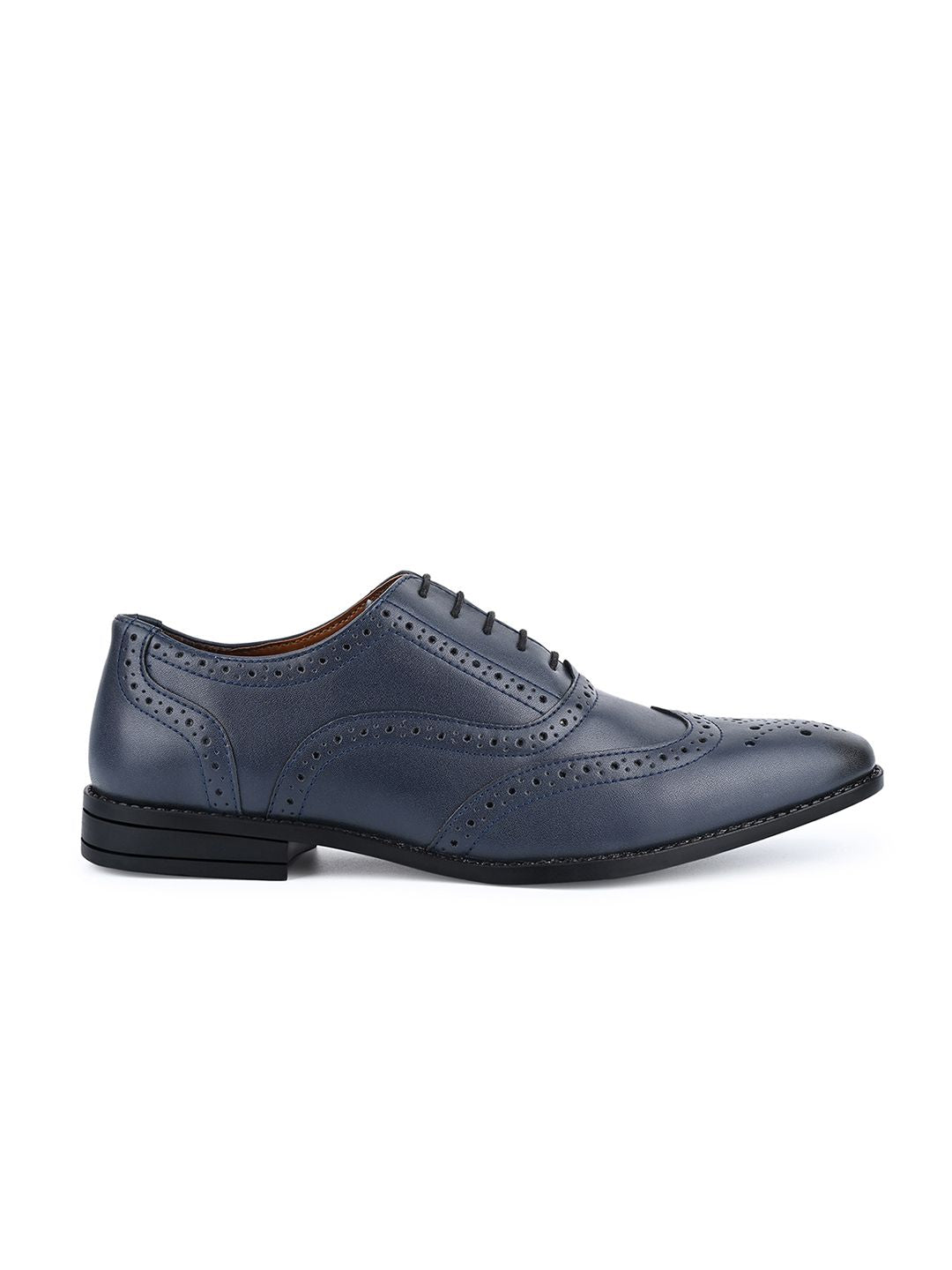 Kensington Premium Leather Brogue Formal Shoes - Blue