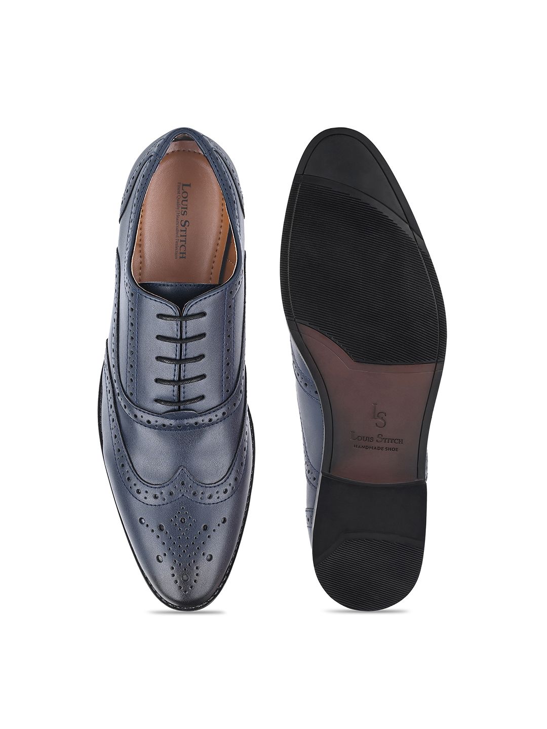 Kensington Premium Leather Brogue Formal Shoes - Blue