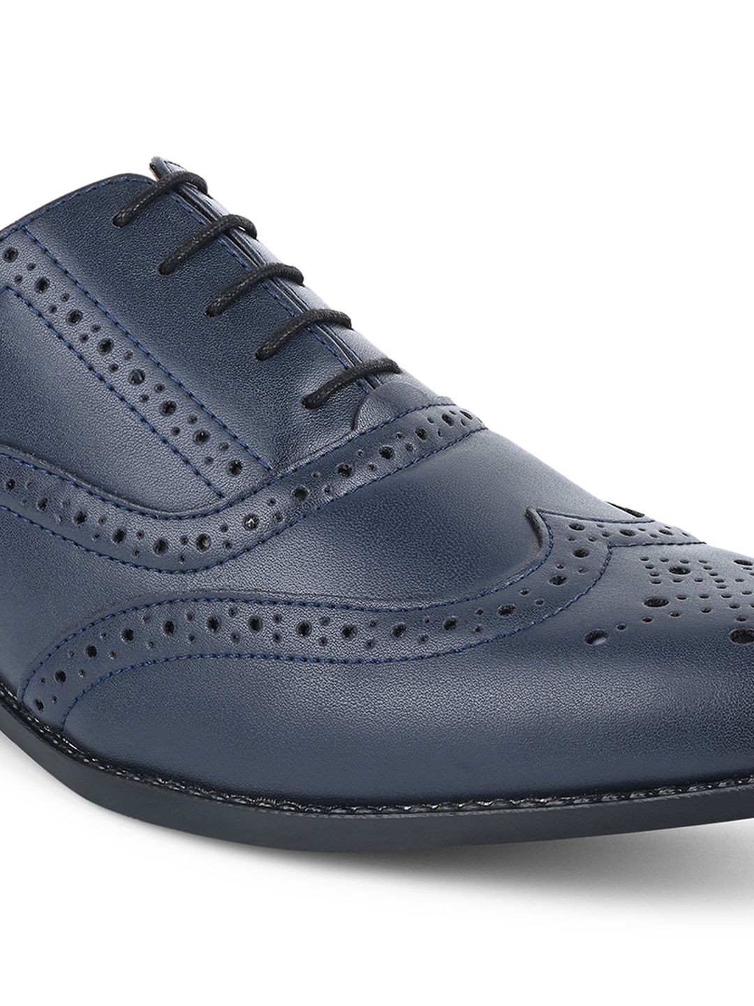 Kensington Premium Leather Brogue Formal Shoes - Blue