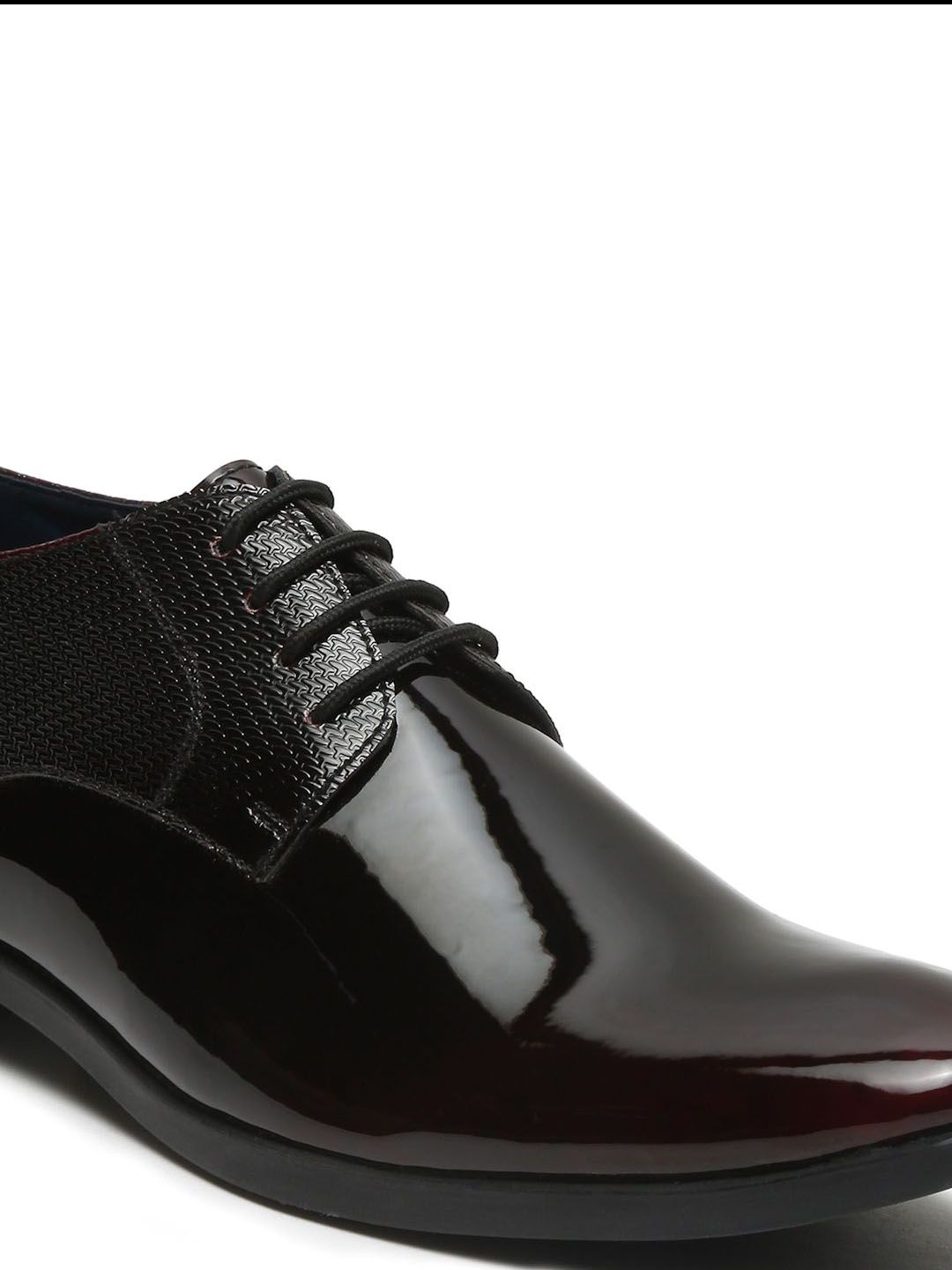 Firenze Patent Leather Derby Formal Shoes - Dark Brown