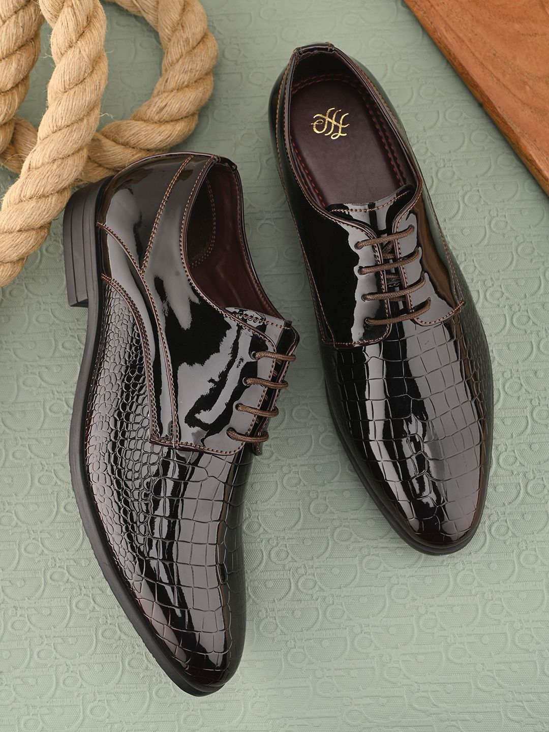 Barrister Patent Leather Derby Formal Shoes - Multiple Colors Available