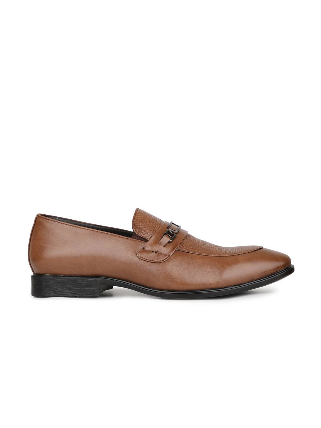 Milano Premium Leather Textured Loafers - Tan