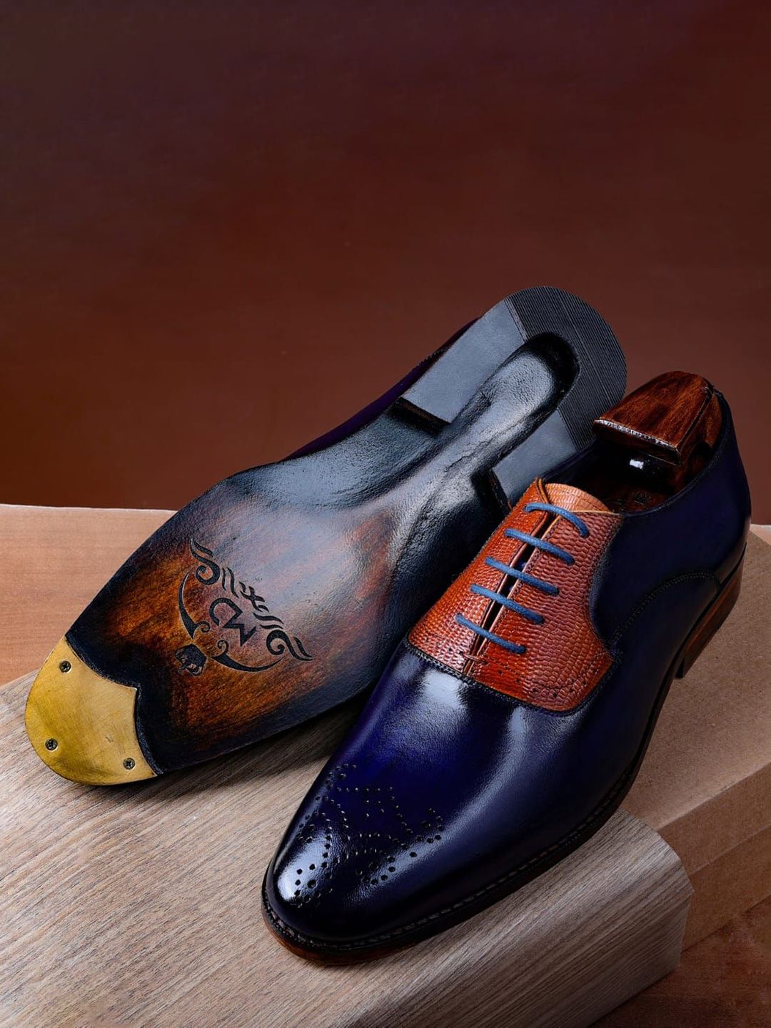 Regent Premium Leather Oxford Formal Shoes - Blue