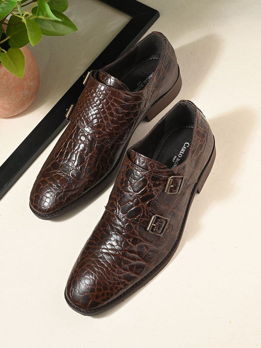 Sovereign Premium Leather Monk Formal Shoes - Brown
