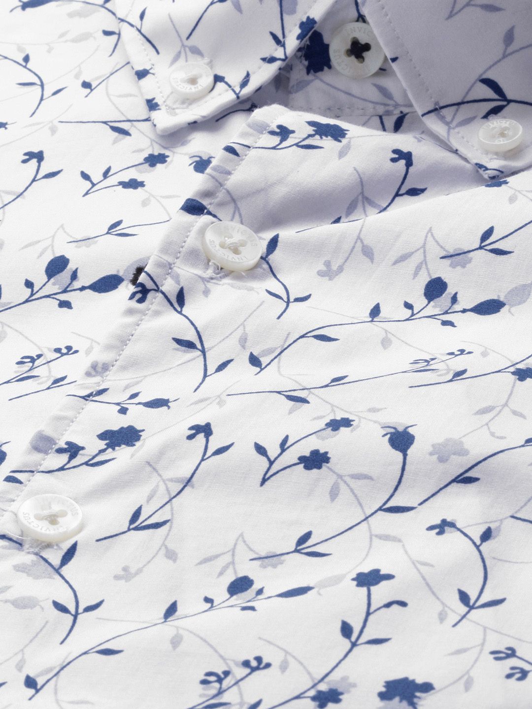 Nikhil Cotton Printed Formal/Casual Men's Shirt - White