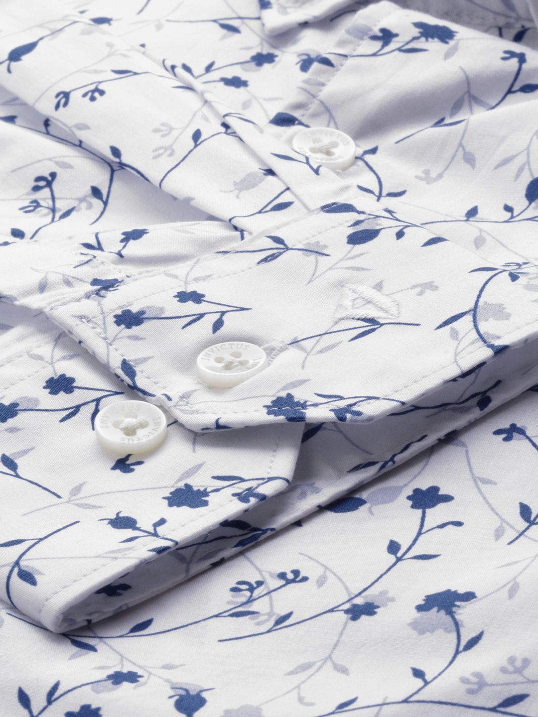 Nikhil Cotton Printed Formal/Casual Men's Shirt - White