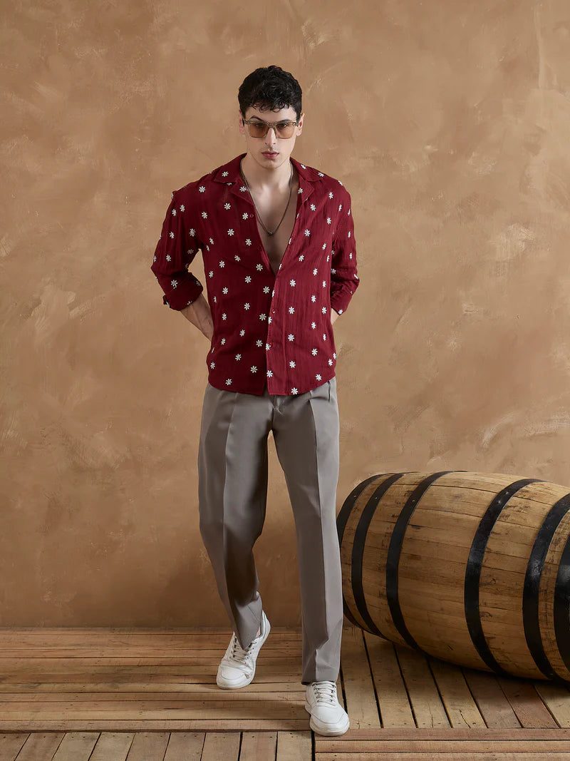 Amalfi Embroidered Everyday Casual Men's Shirt - Multiple Colors Available