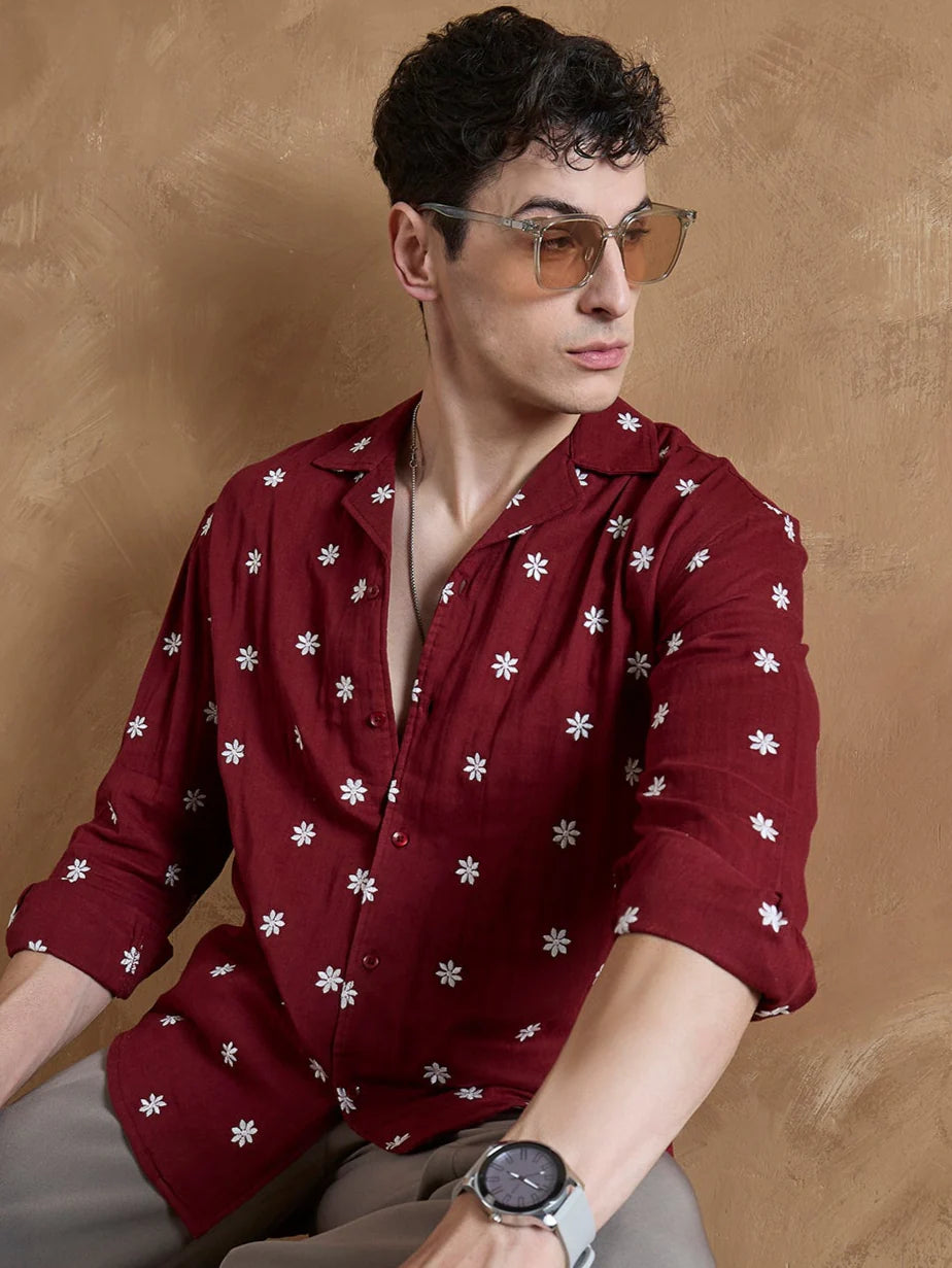 Amalfi Embroidered Everyday Casual Men's Shirt - Multiple Colors Available