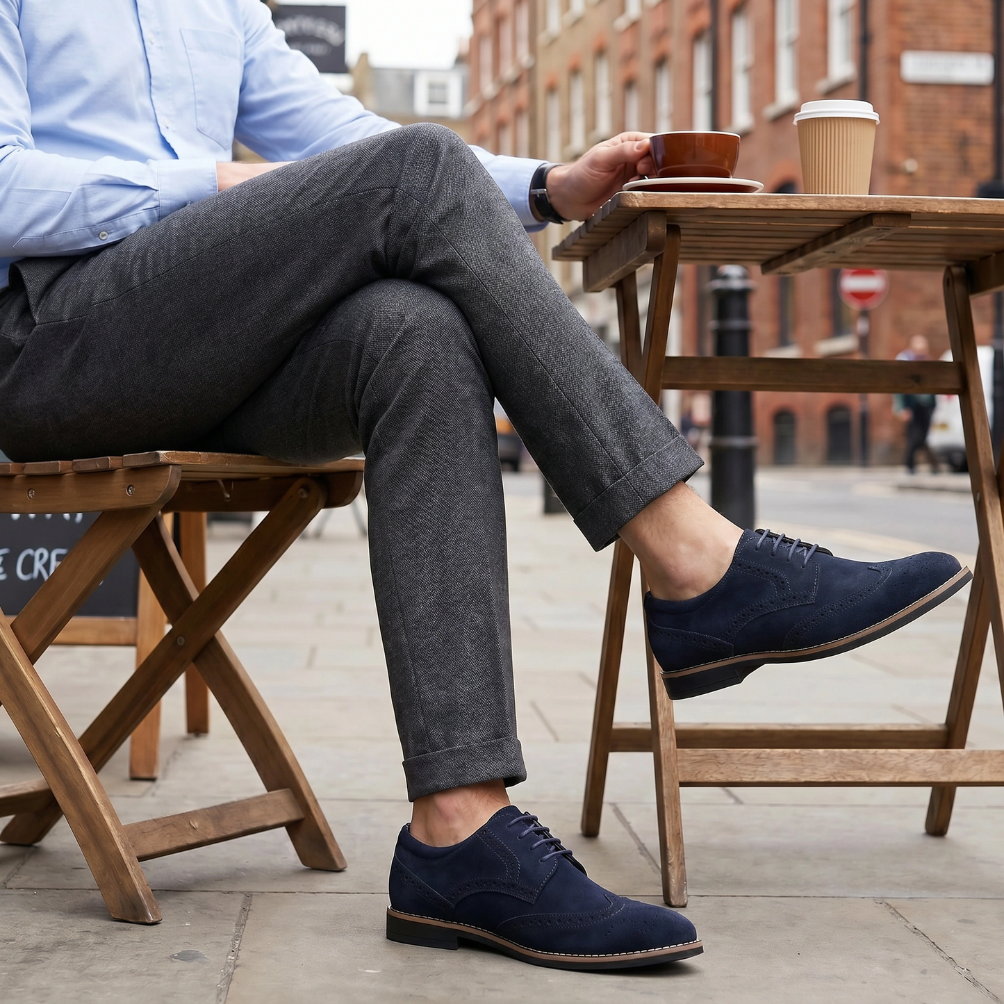 Ashford Everyday Suede Lace-Up Shoes - Navy Blue