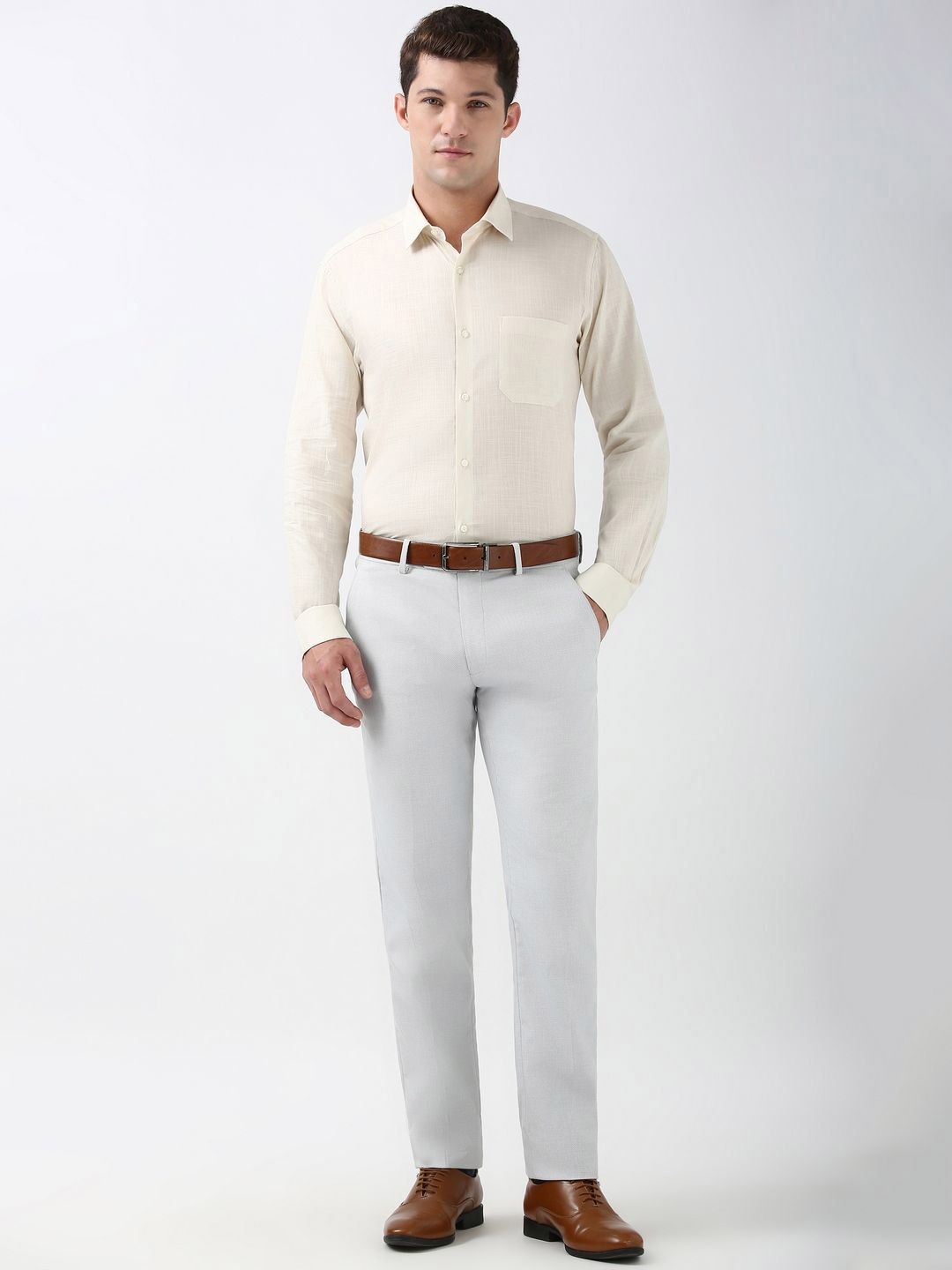 Peterio Cross Hatch Cotton Formal Men's Shirt - Multiple Colors Available