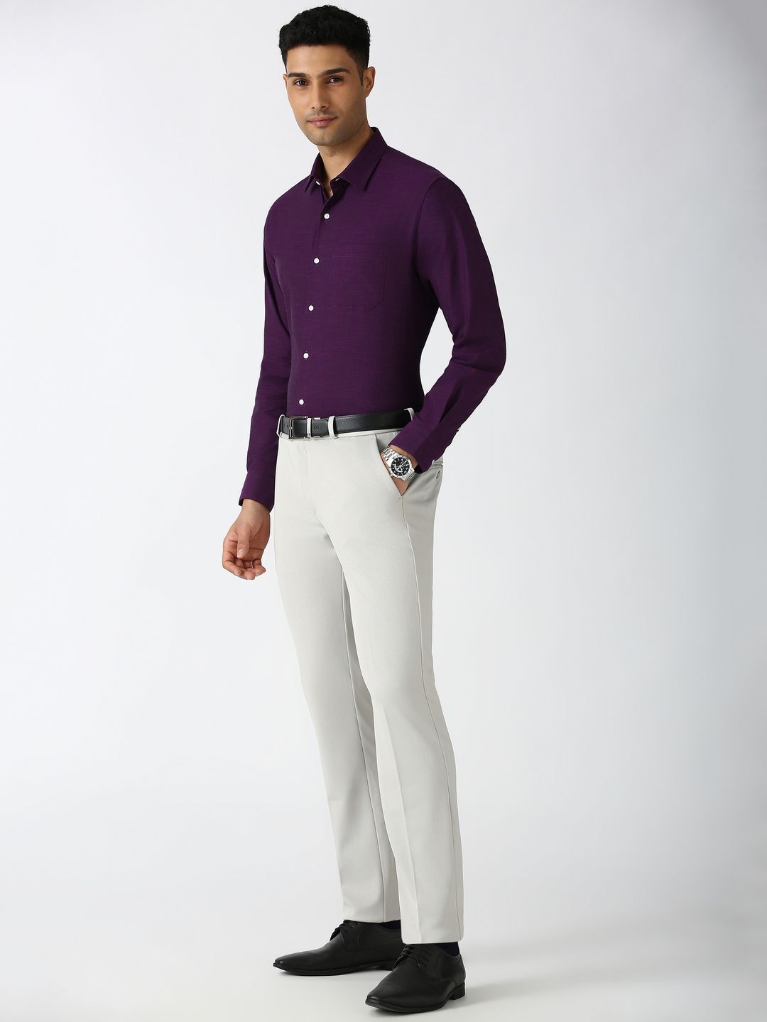 Peterio Cross Hatch Cotton Formal Men's Shirt - Multiple Colors Available
