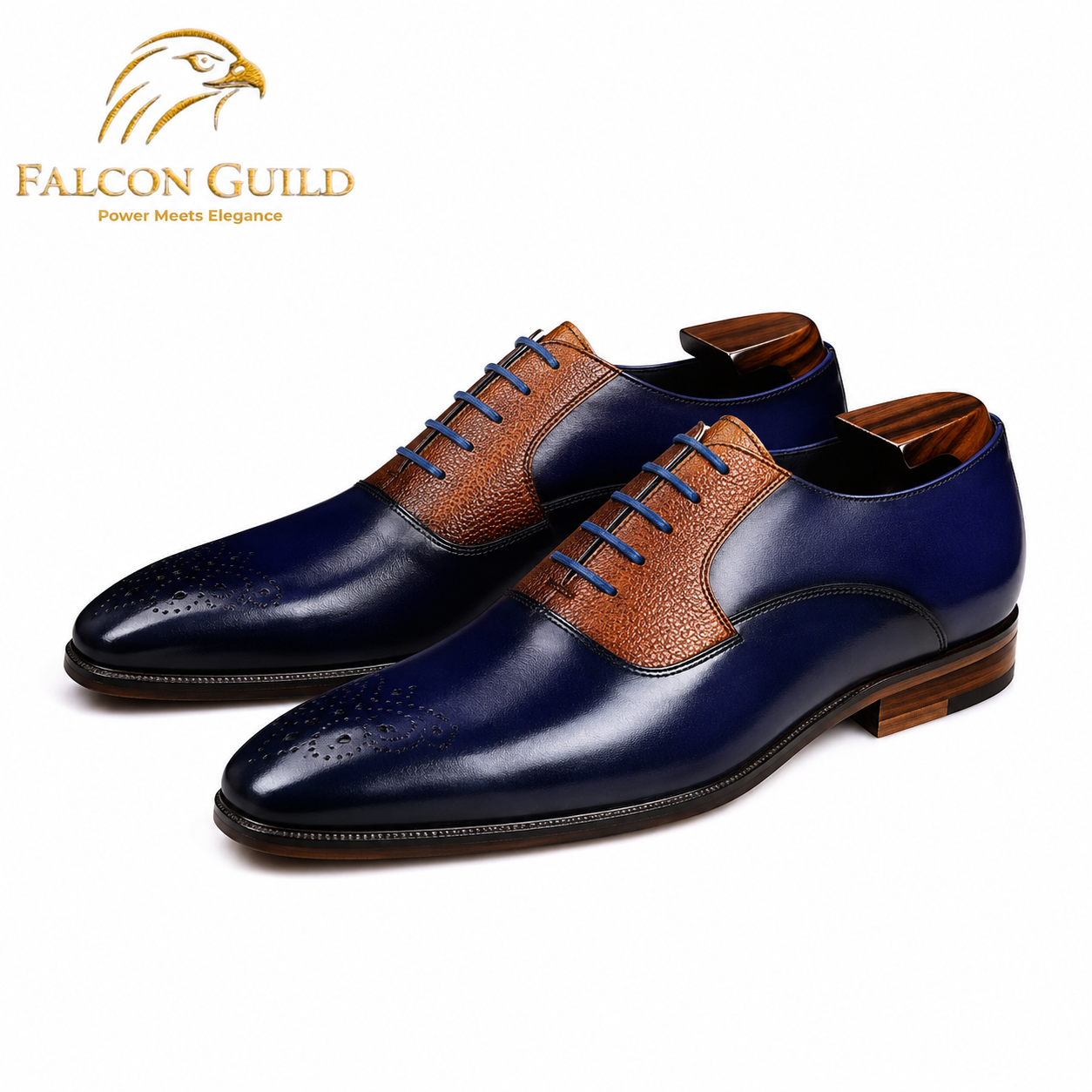 Regent Premium Leather Oxford Formal Shoes - Blue