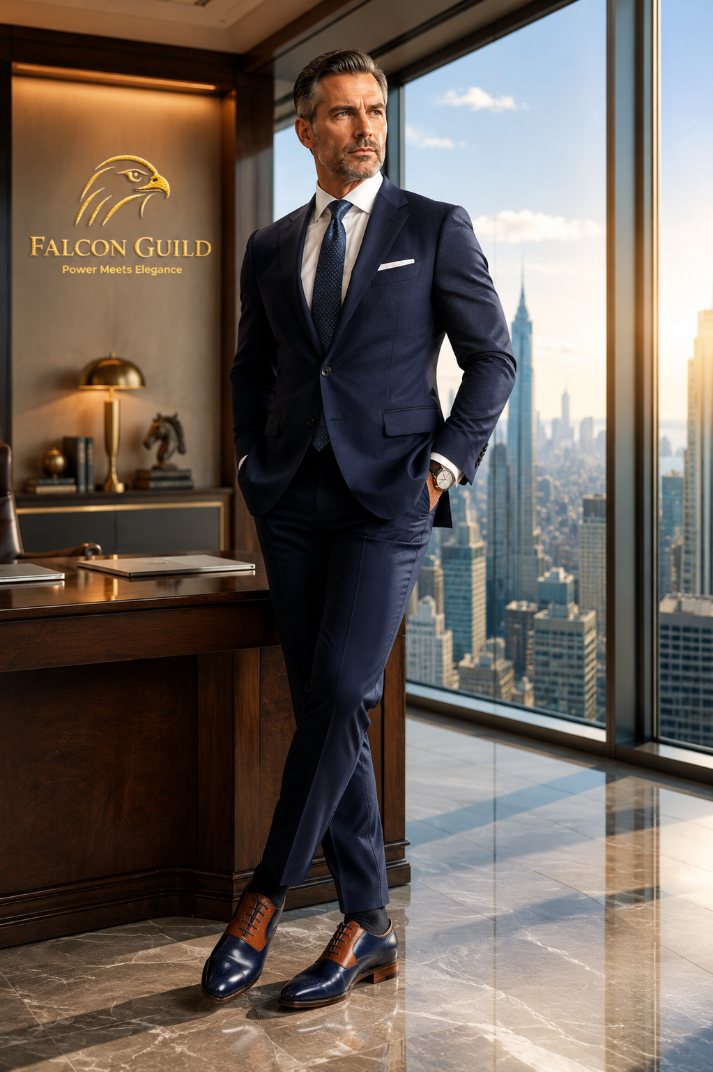 Regent Premium Leather Oxford Formal Shoes - Blue