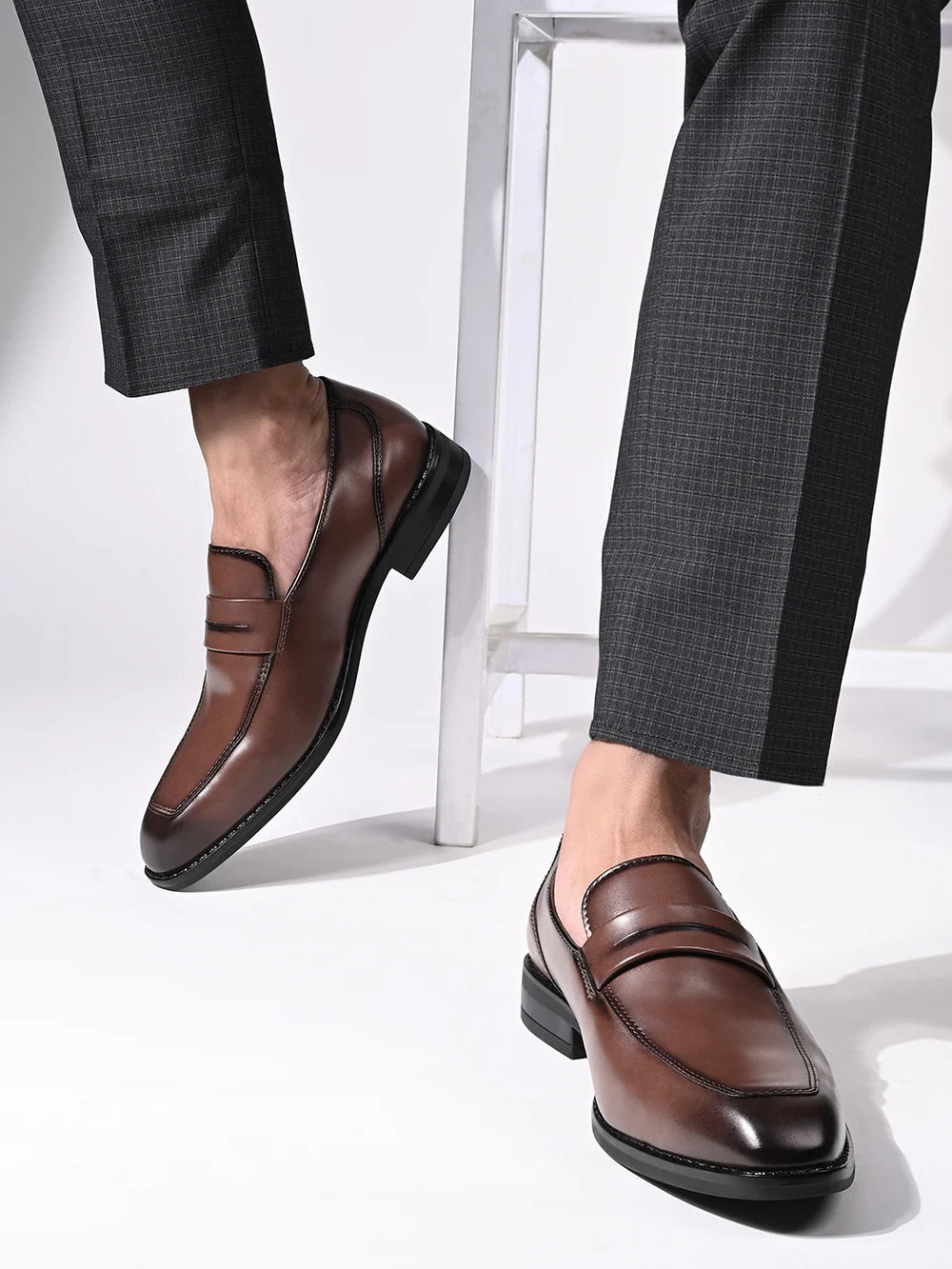 Monarch Leather Handcrafted Dual Tone Slip-On Shoes - Multiple Colors Available