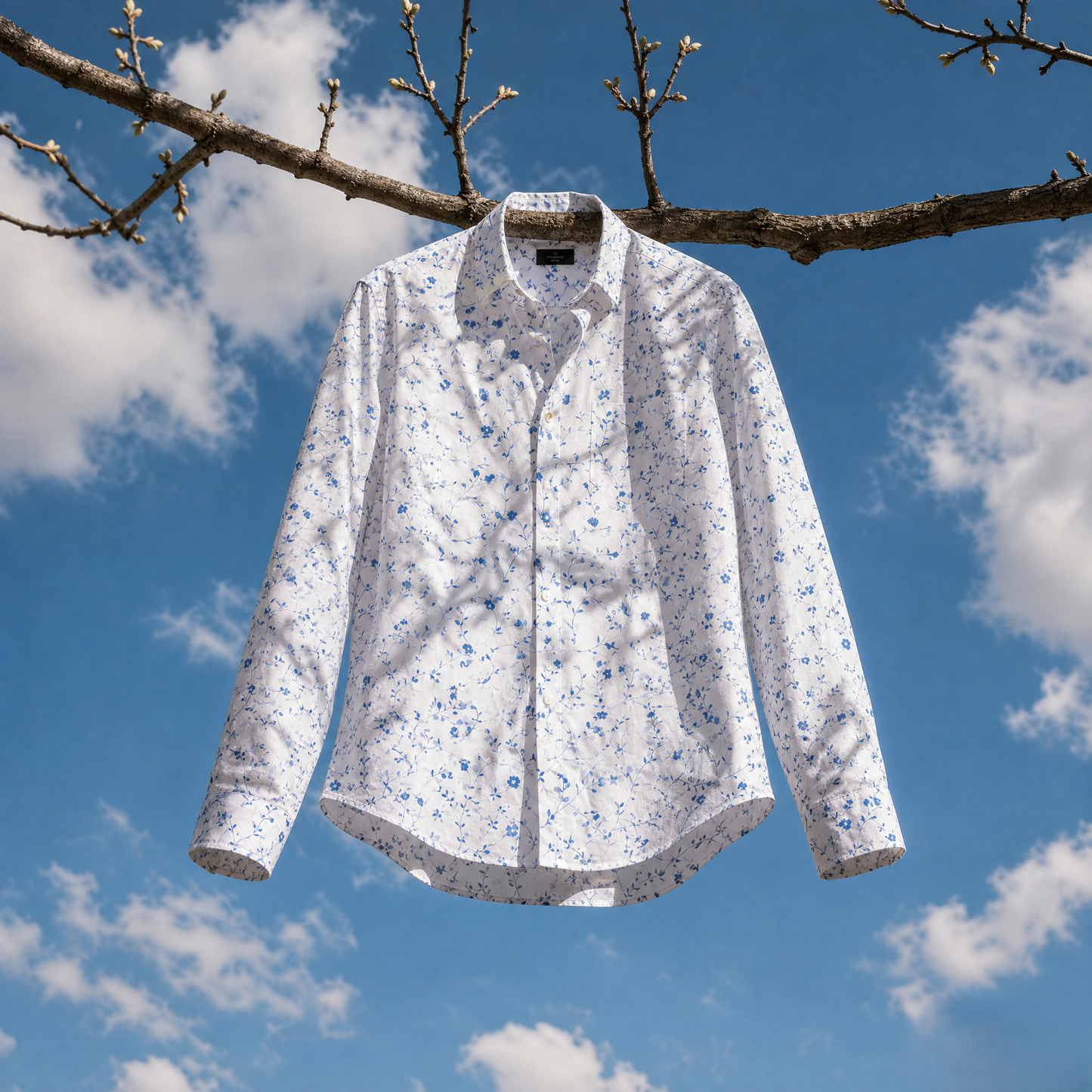 Nikhil Cotton Printed Formal/Casual Men's Shirt - White