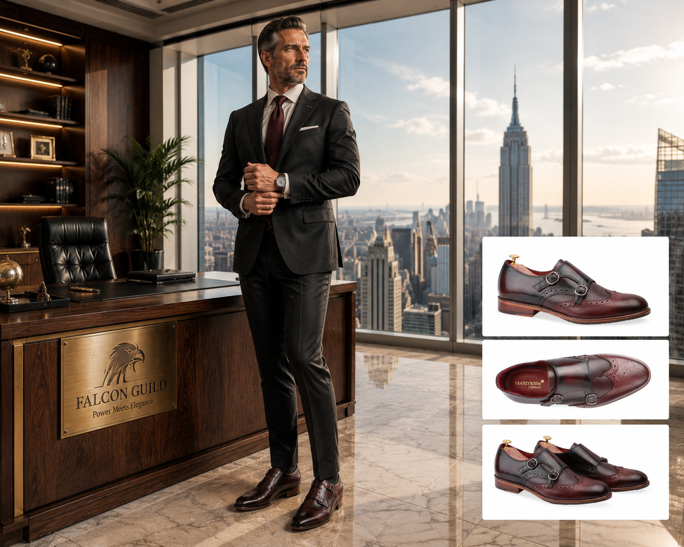Regal Premium Leather Monk Formal Shoes - Brown