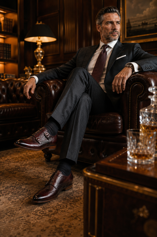 Regal Premium Leather Monk Formal Shoes - Brown