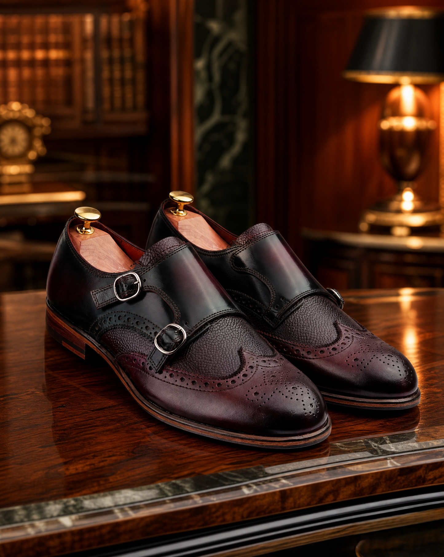 Regal Premium Leather Monk Formal Shoes - Brown