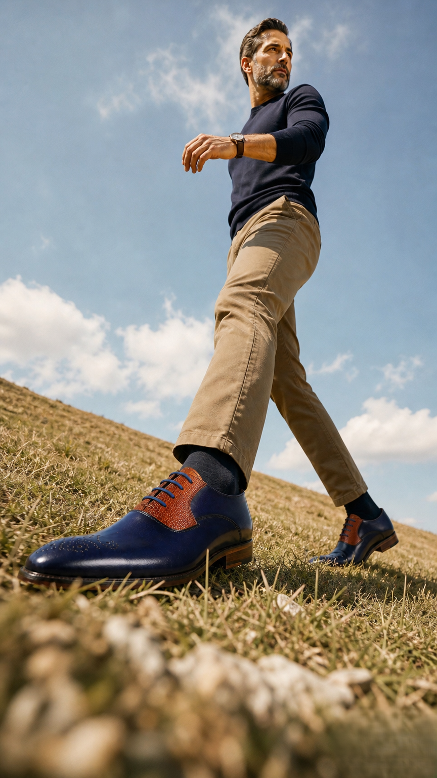 Regent Premium Leather Oxford Formal Shoes - Blue