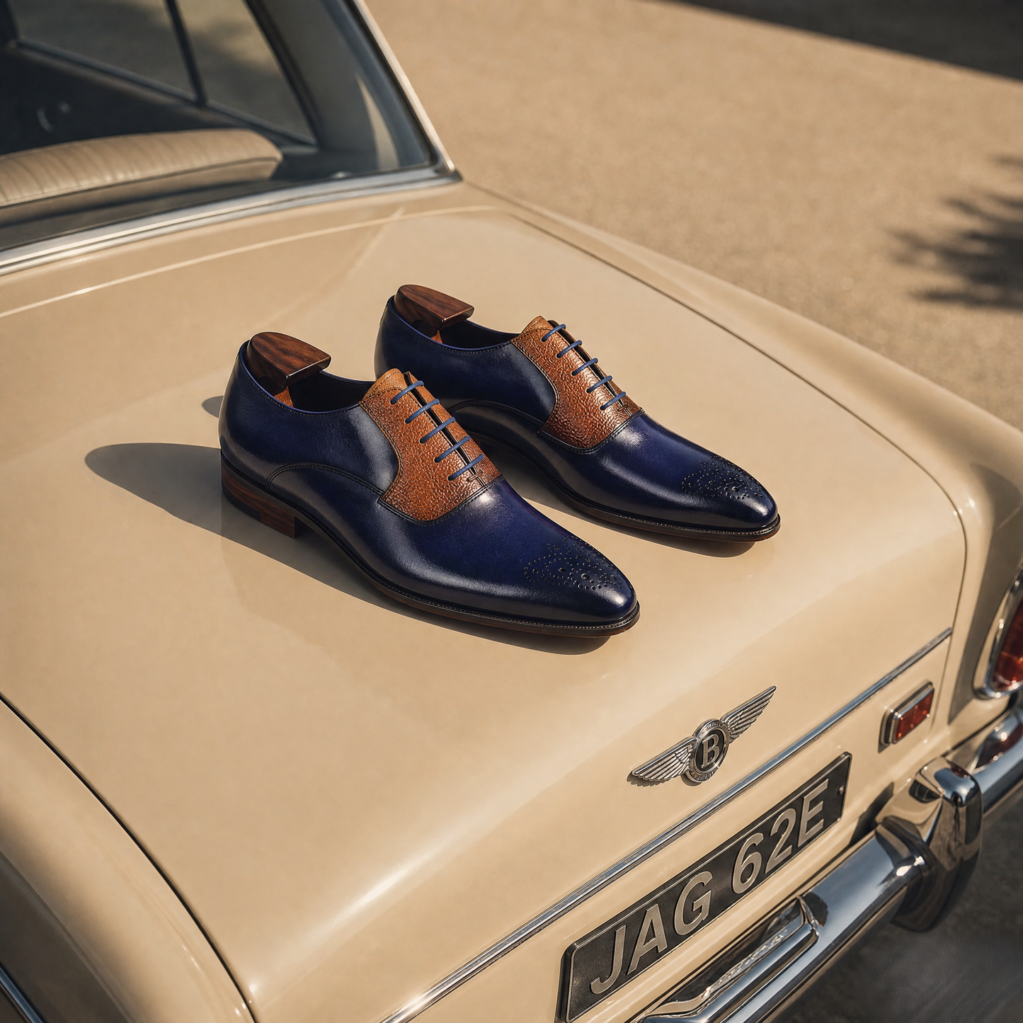 Regent Premium Leather Oxford Formal Shoes - Blue