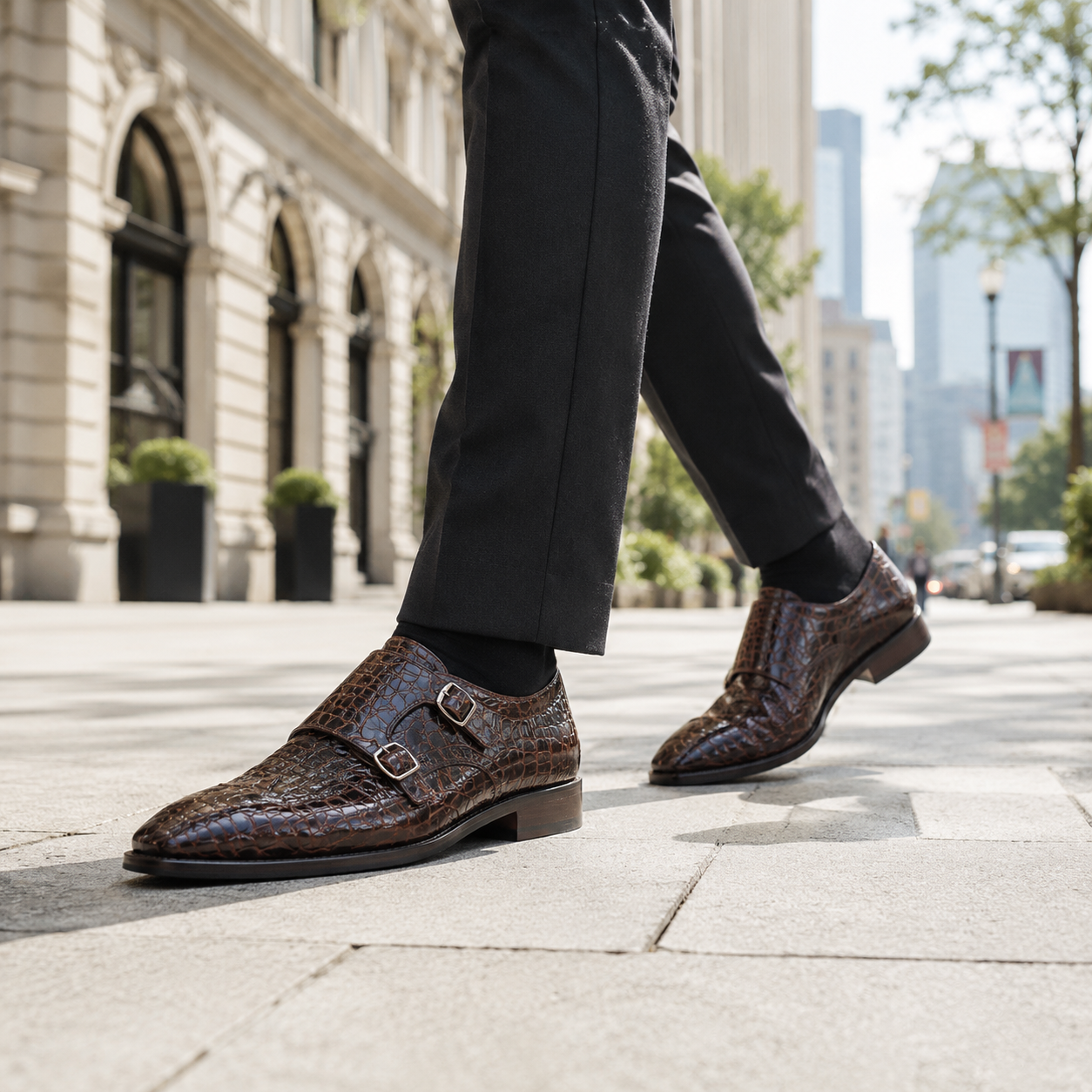 Sovereign Premium Leather Monk Formal Shoes - Brown