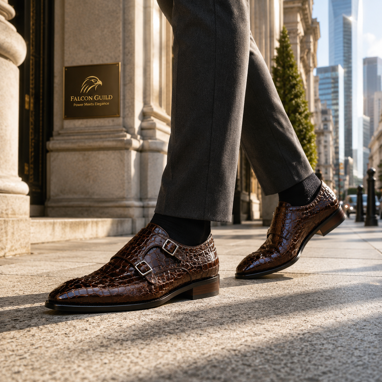 Sovereign Premium Leather Monk Formal Shoes - Brown