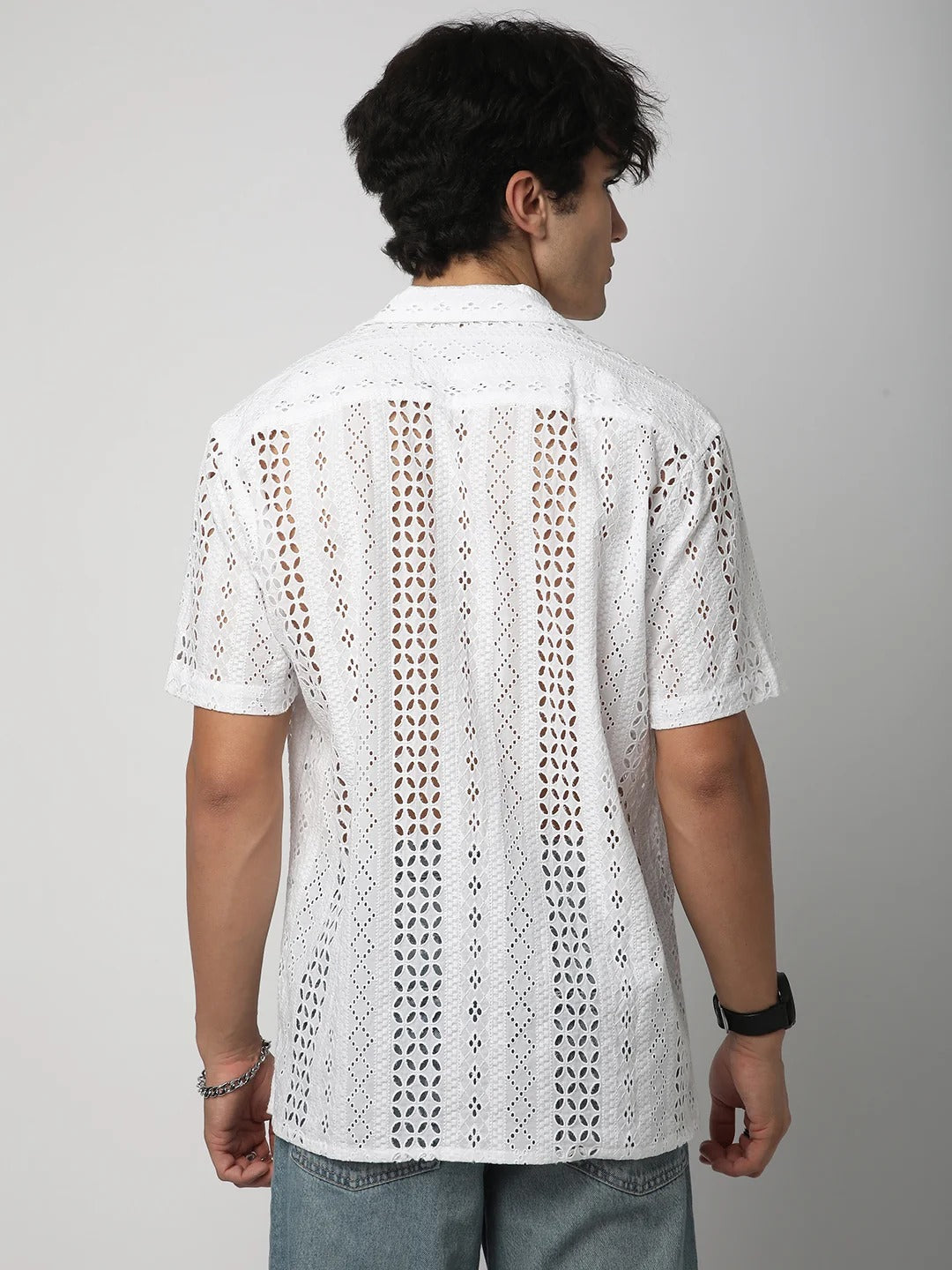 Havana Cotton Schiffli Embroidered Shirt - Multiple Colors Available