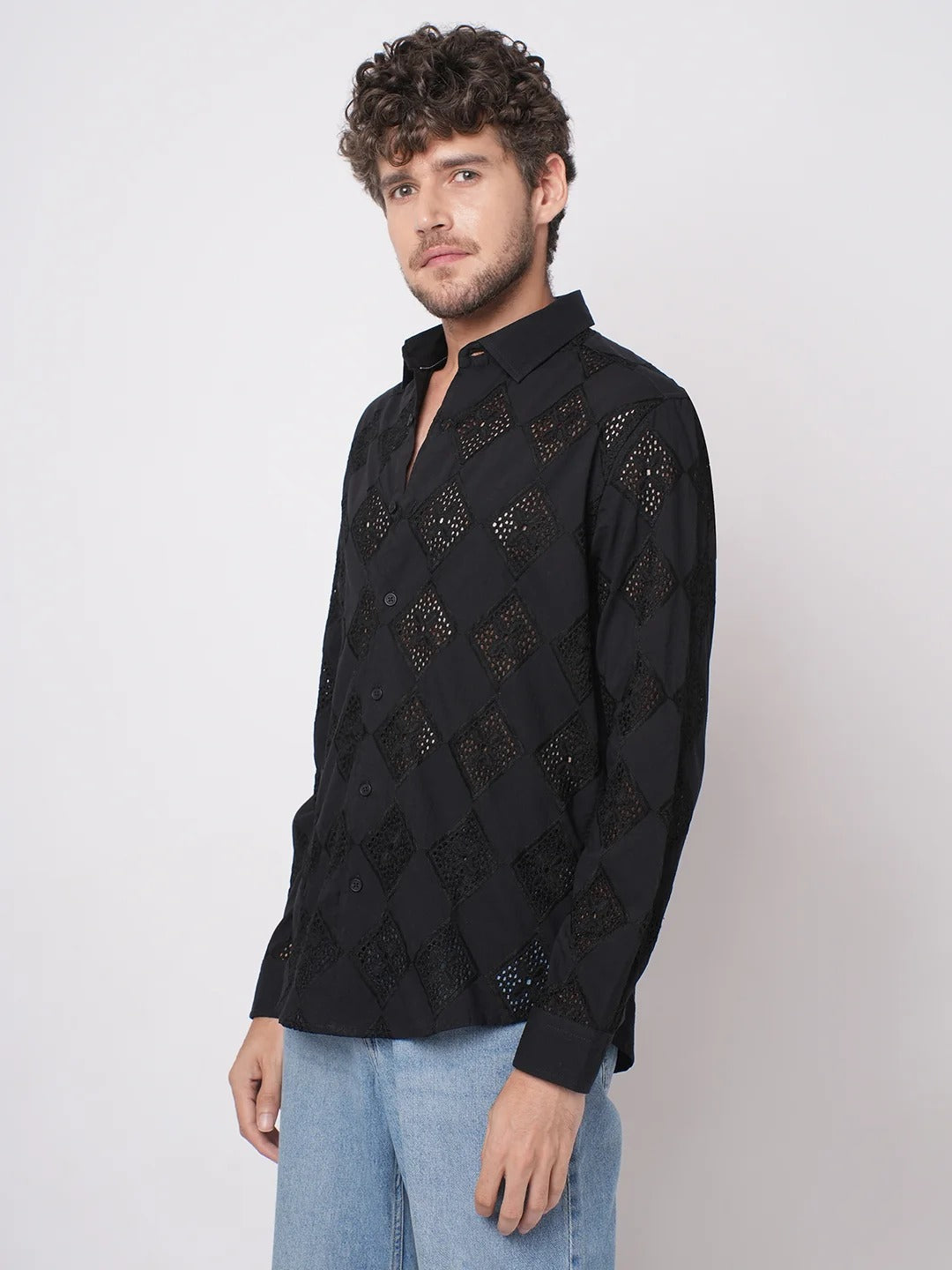 Mallorca Cotton Schiffli Embroidered Shirt - Multiple Colors Available