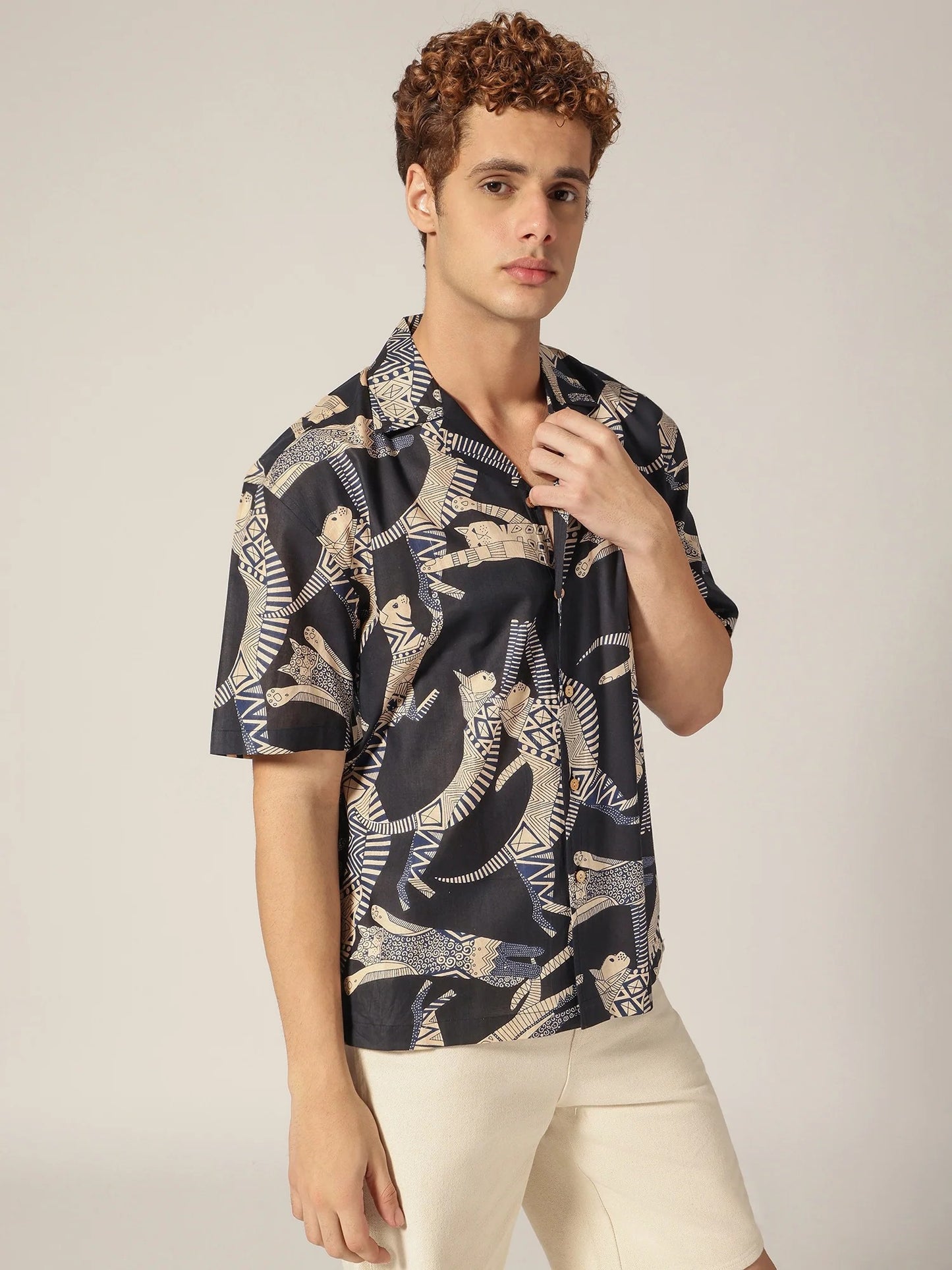Solstice Short Sleeve Block Printed Men's Shirt - Multiple Colors Available