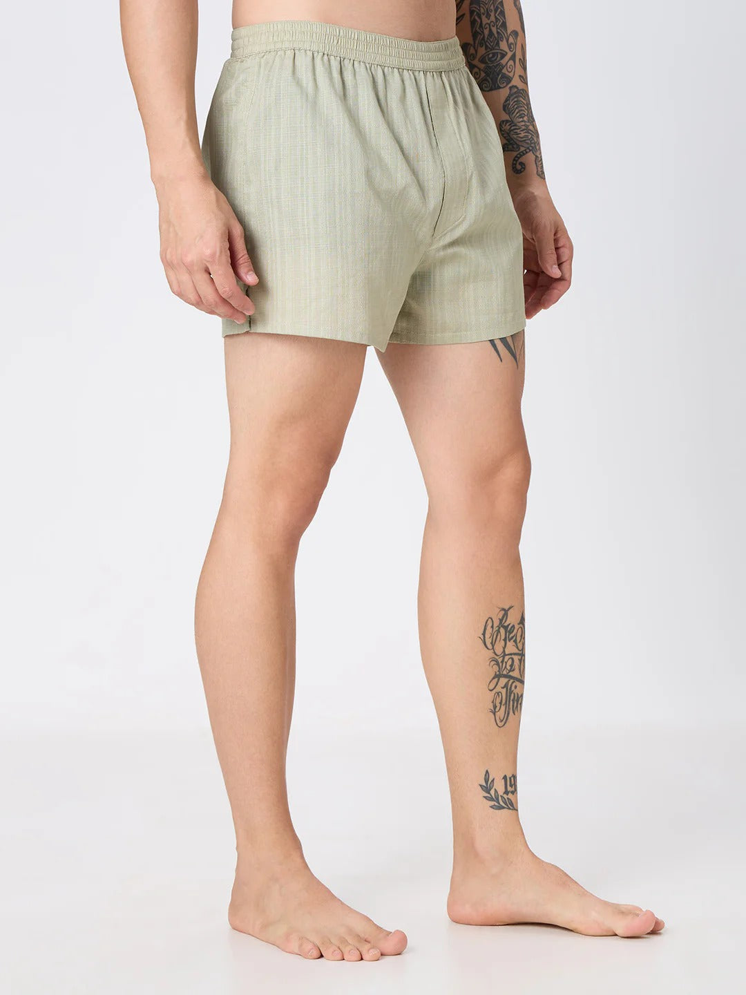 Jiggle 2 Pc Elasticated Cotton Men's Boxer Shorts - Blue & Green