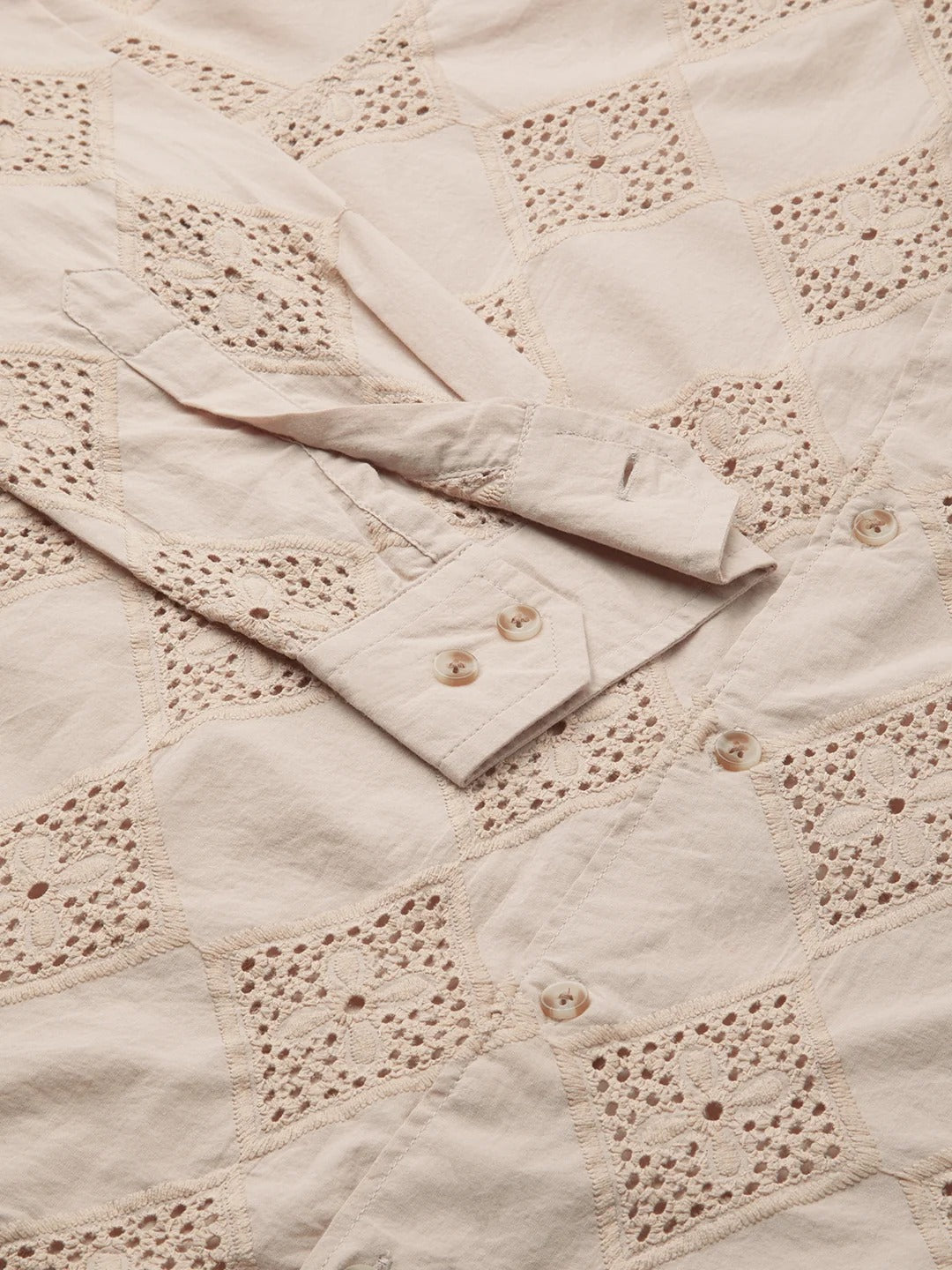 Mallorca Cotton Schiffli Embroidered Shirt - Multiple Colors Available