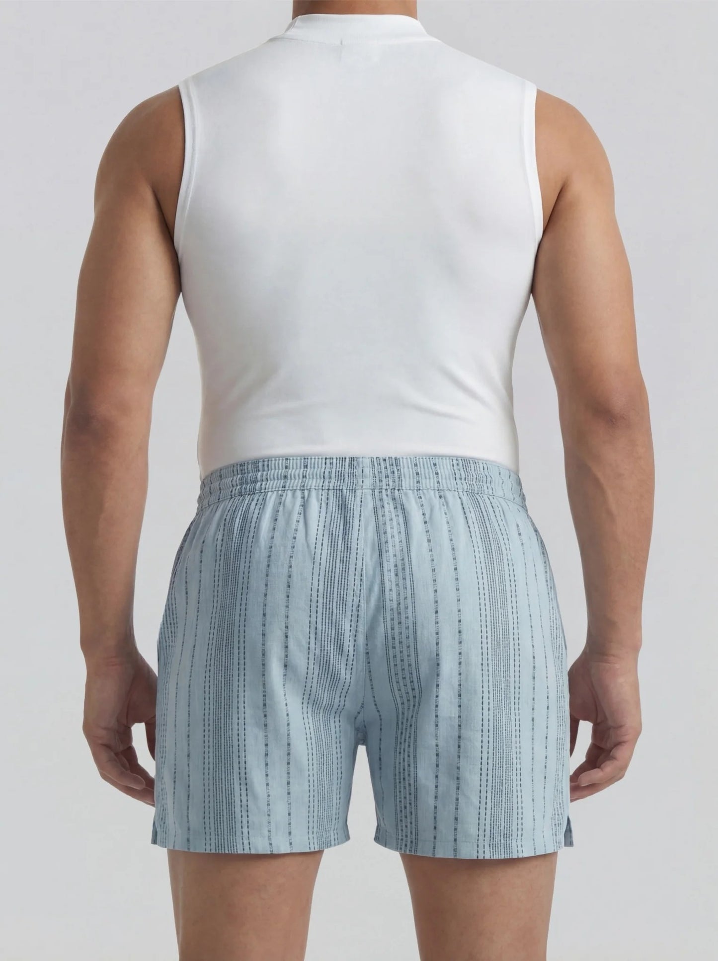 Breezy 2 Pc Elasticated Cotton Men's Boxer Shorts - Blue & Diamond Print