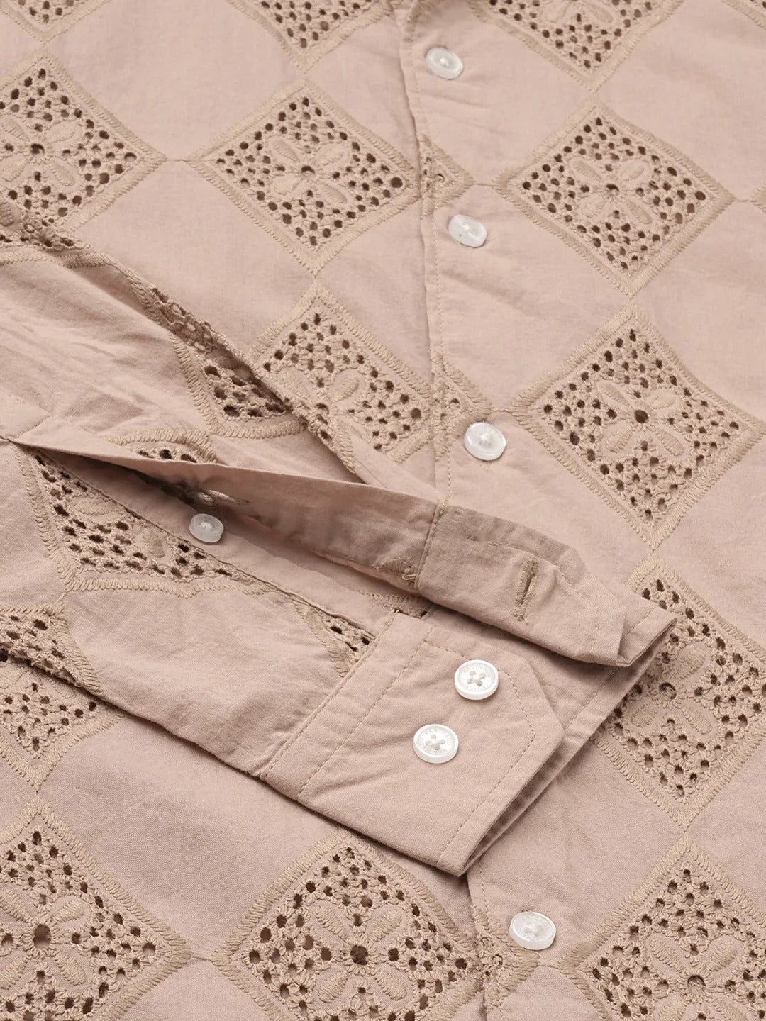 Mallorca Cotton Schiffli Embroidered Shirt - Multiple Colors Available