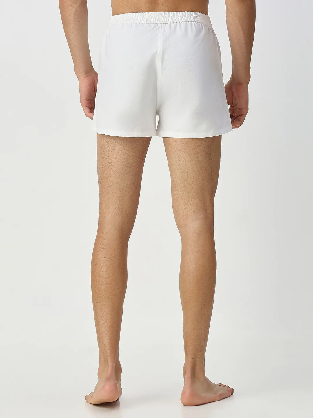 Airborne 2 Pc Elasticated Cotton Men's Boxer Shorts - White & Grey Solid