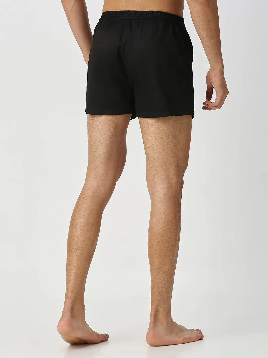 Bouncer 2 Pc Elasticated Cotton Men's Boxer Shorts - Black & Olive Green Solid