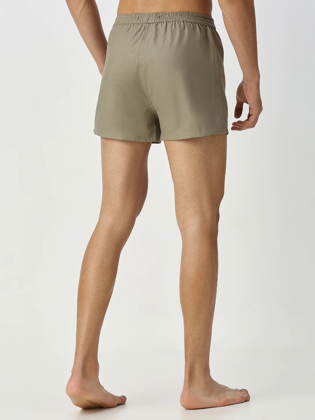 Breezeway 2 Pc Elasticated Cotton Men's Boxer Shorts - Grey & Olive Green Solid