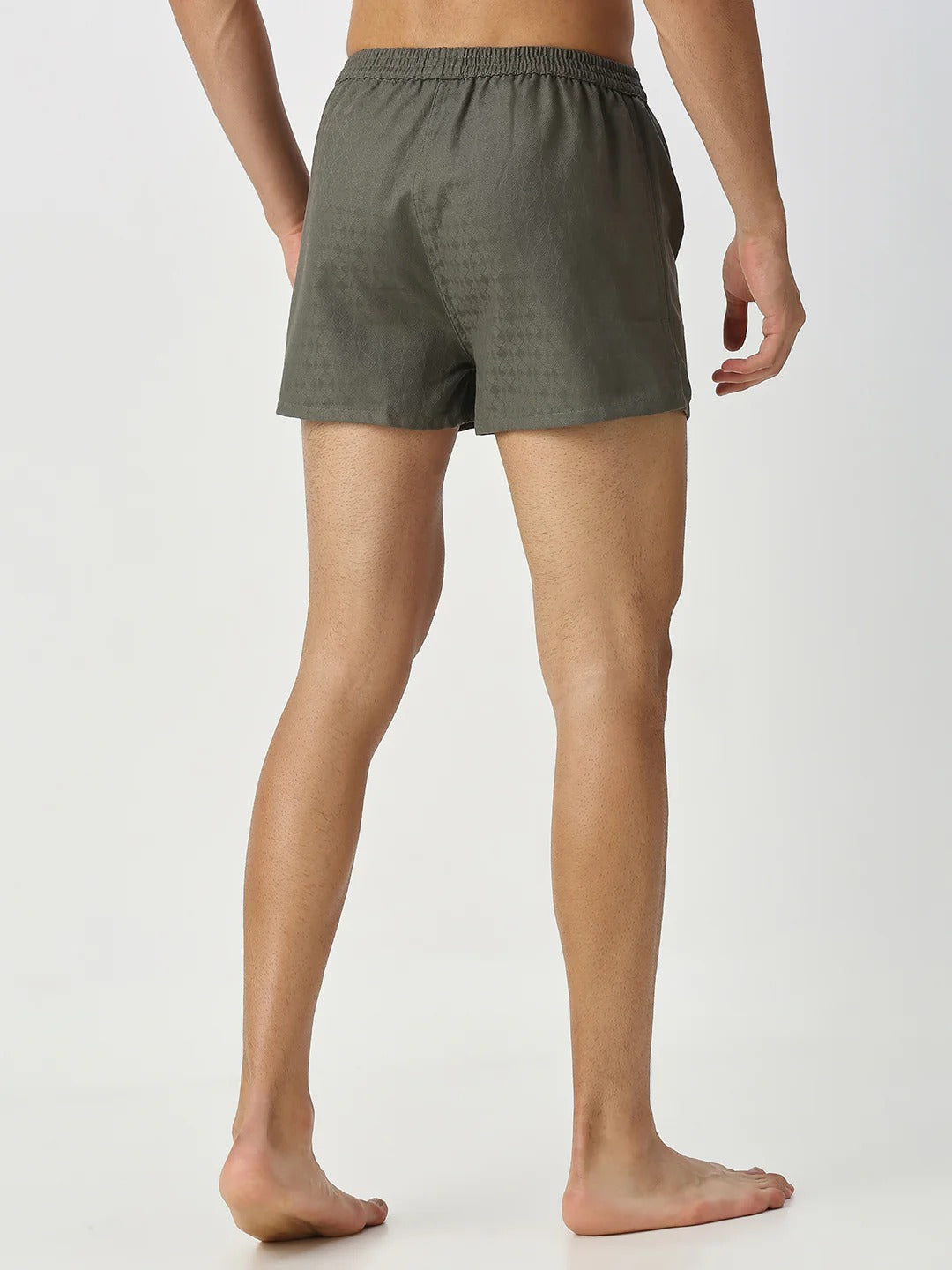 Bouncer 2 Pc Elasticated Cotton Men's Boxer Shorts - Black & Olive Green Solid