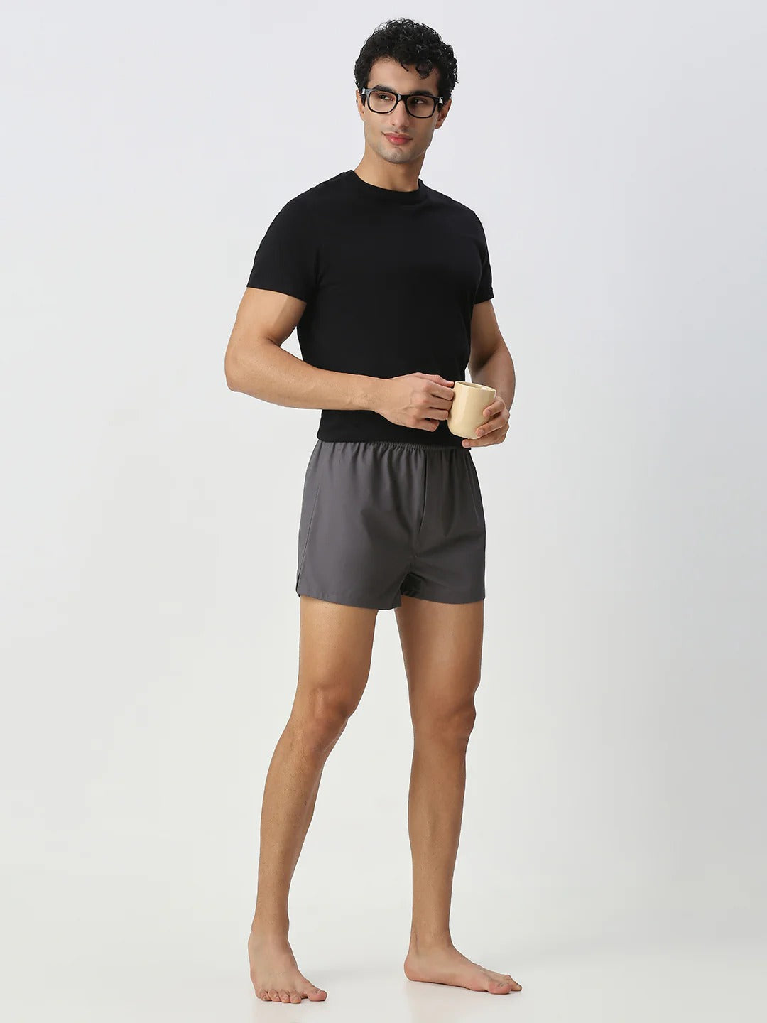 Breezeway 2 Pc Elasticated Cotton Men's Boxer Shorts - Grey & Olive Green Solid