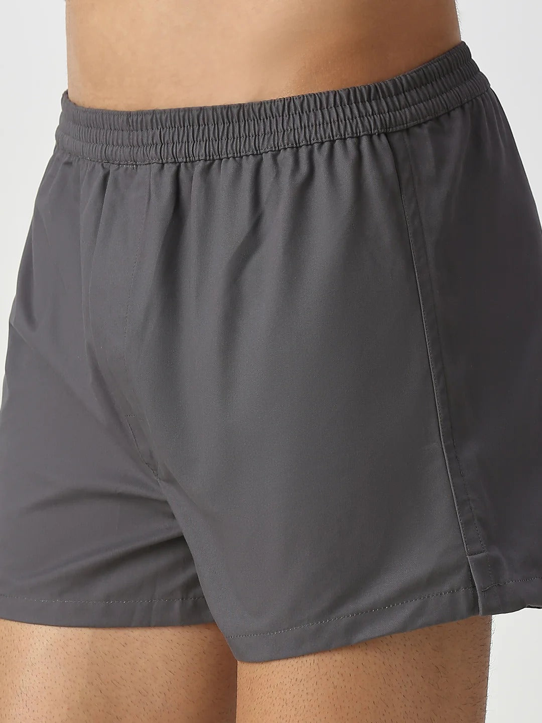 Breezeway 2 Pc Elasticated Cotton Men's Boxer Shorts - Grey & Olive Green Solid