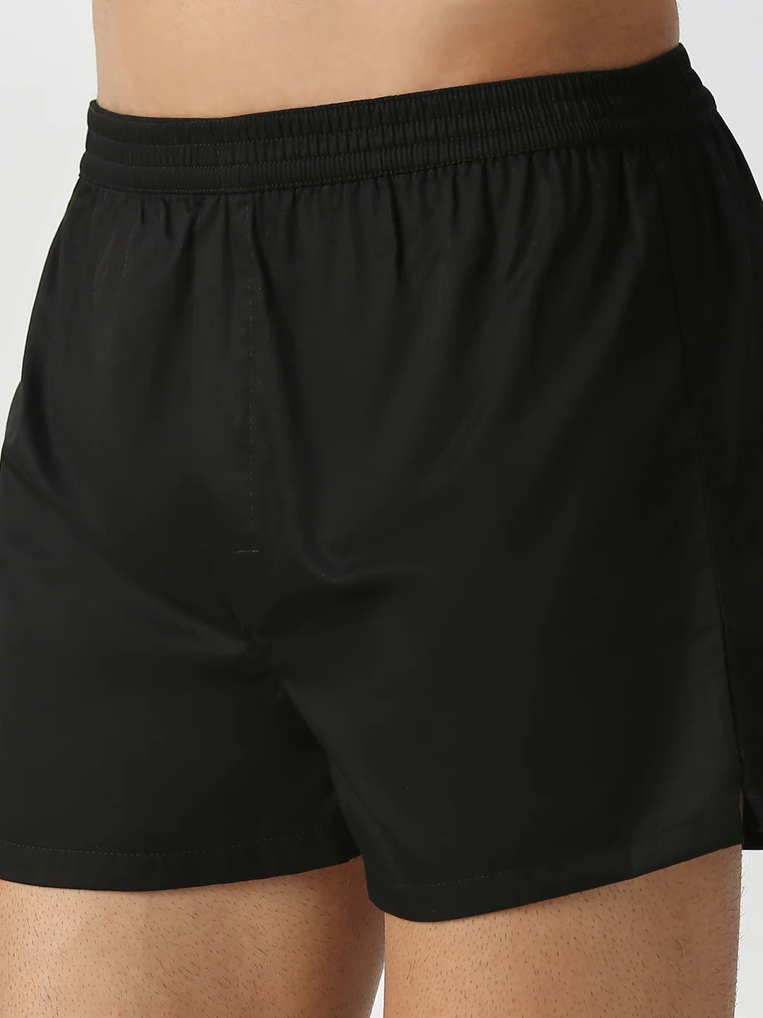 Bouncer 2 Pc Elasticated Cotton Men's Boxer Shorts - Black & Olive Green Solid