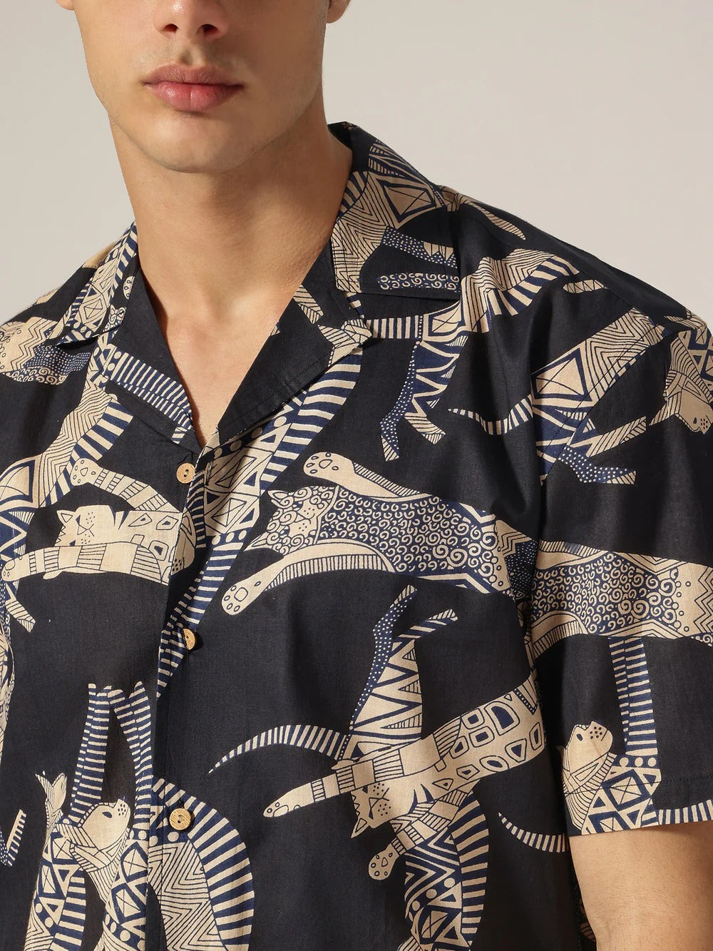 Solstice Short Sleeve Block Printed Men's Shirt - Multiple Colors Available