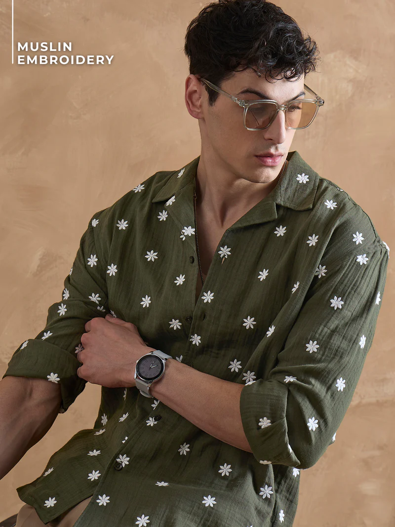 Amalfi Embroidered Everyday Casual Men's Shirt - Multiple Colors Available