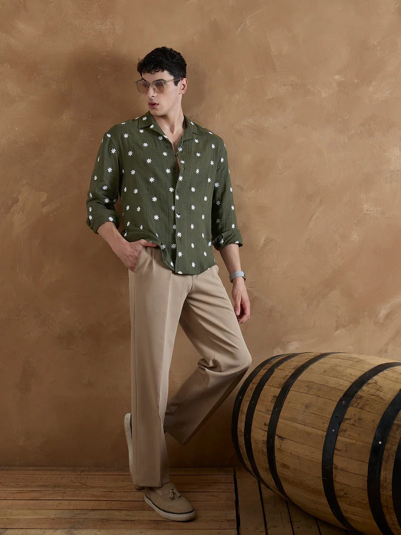 Amalfi Embroidered Everyday Casual Men's Shirt - Multiple Colors Available