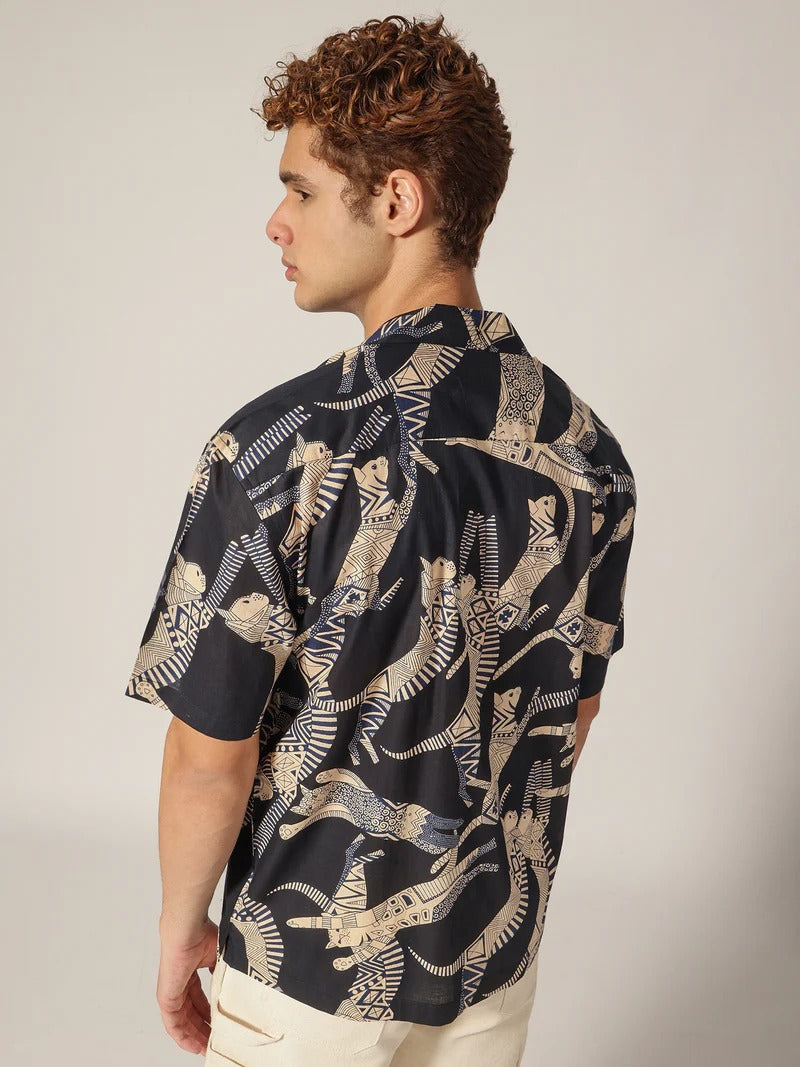 Solstice Short Sleeve Block Printed Men's Shirt - Multiple Colors Available