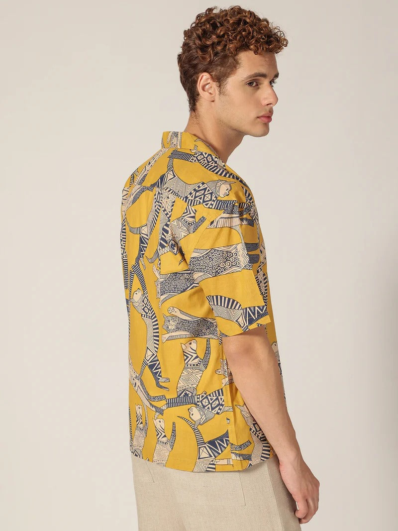 Solstice Short Sleeve Block Printed Men's Shirt - Multiple Colors Available