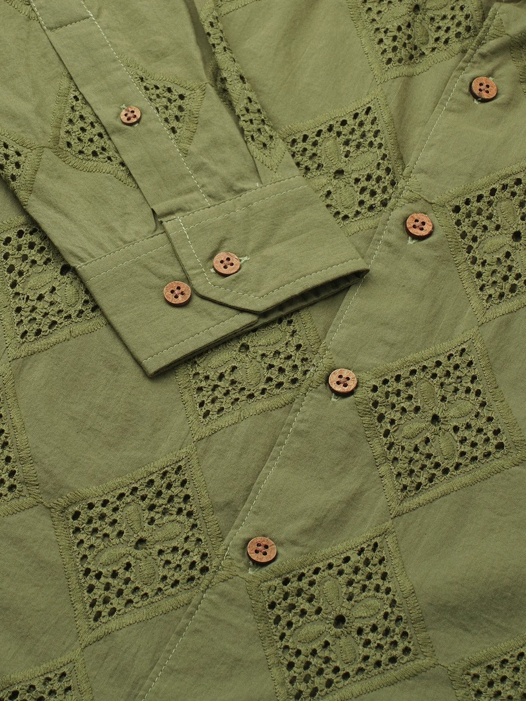 Mallorca Cotton Schiffli Embroidered Shirt - Multiple Colors Available