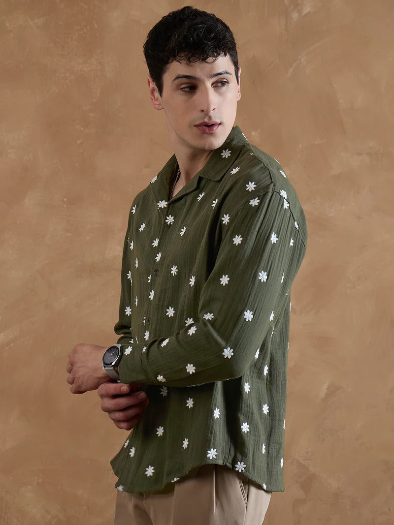 Amalfi Embroidered Everyday Casual Men's Shirt - Multiple Colors Available